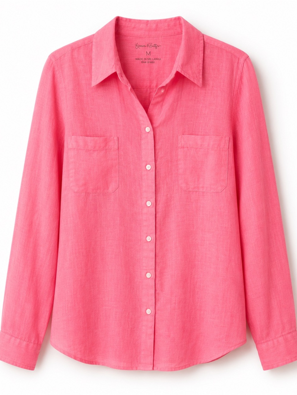 Lilly Pulitzer linen  Pink Collared Shirt size small